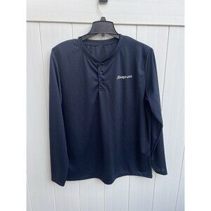 Snap-On Tools Henley Long Sleeve Shirt Mens XL /2XL Navy Blue Pullover